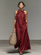 Juniper Flowy Sleeveless Dress in Red