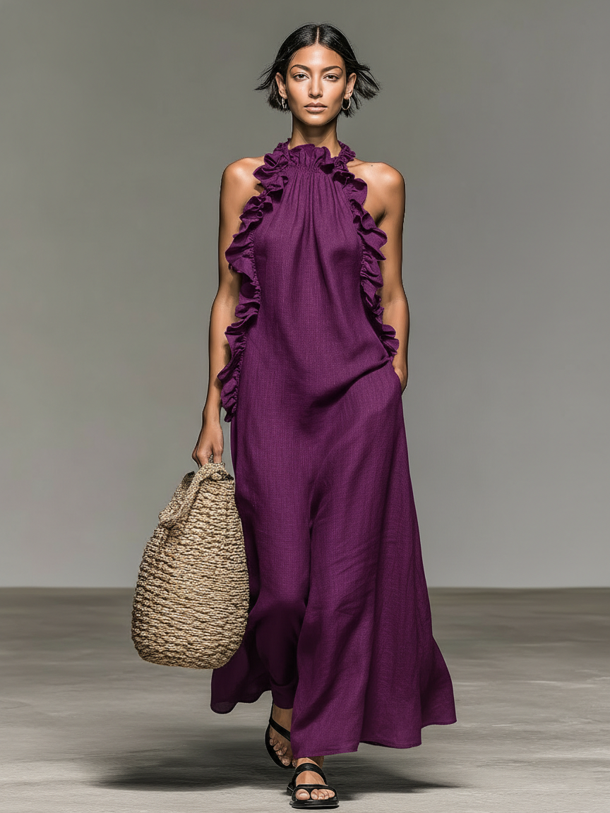 Juniper Flowy Sleeveless Dress in Purple