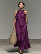 Juniper Flowy Sleeveless Dress in Purple