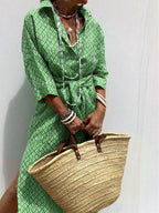 Amara Relaxed Shirt Dress in Green