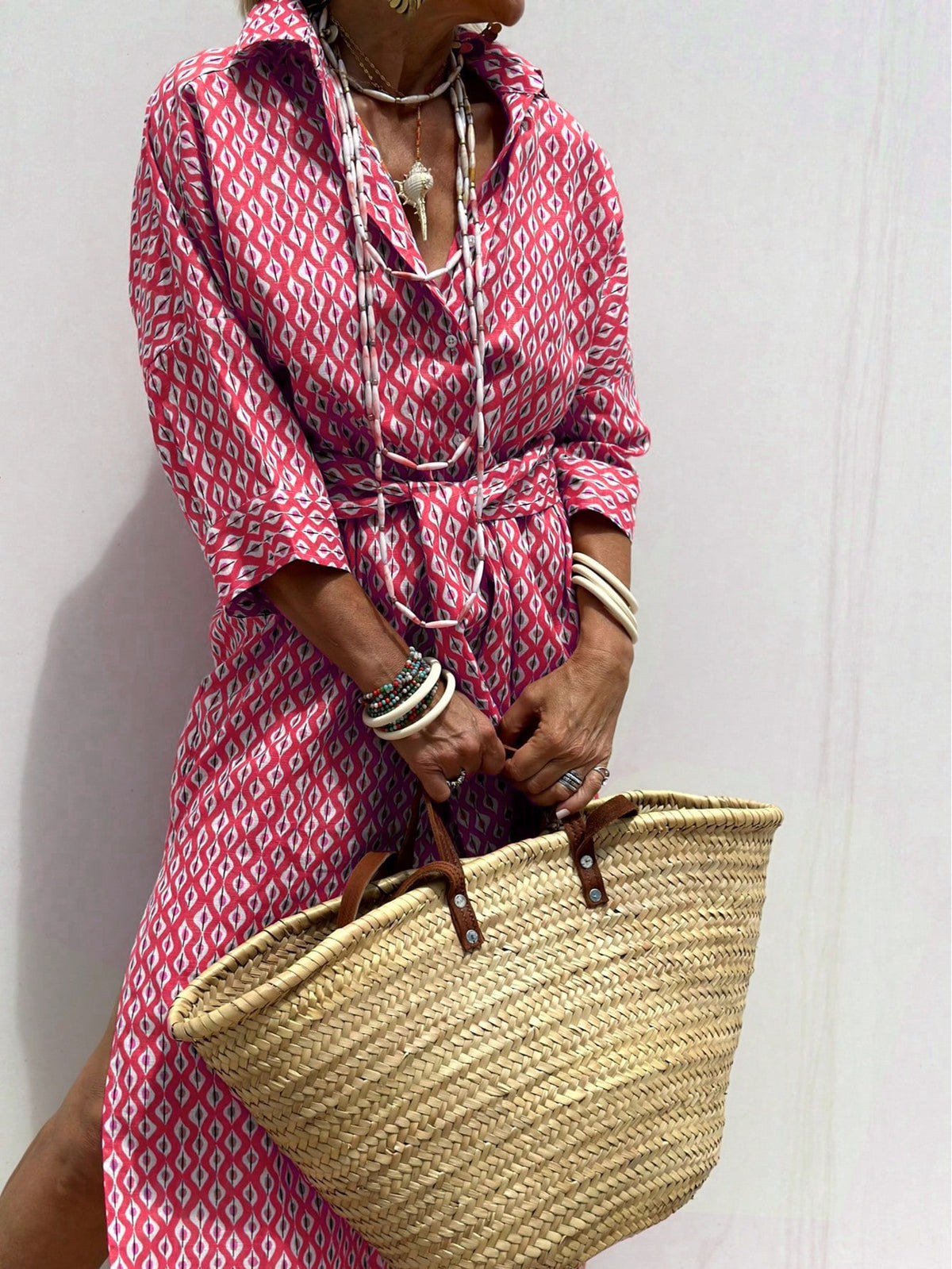 Amara Relaxed Shirt Dress in Rose
