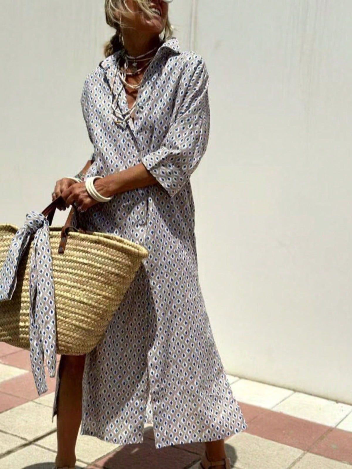 Amara Relaxed Shirt Dress in Grey