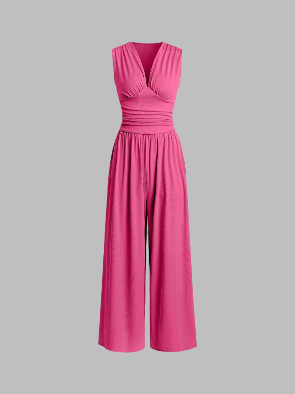 Back view of the sophisticated black party jumpsuit, revealing the clean lines and elegant sleeveless design.