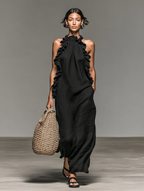 Juniper Flowy Sleeveless Dress in Black