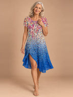 Nora Flowy Midi Dress in Confetti Blue