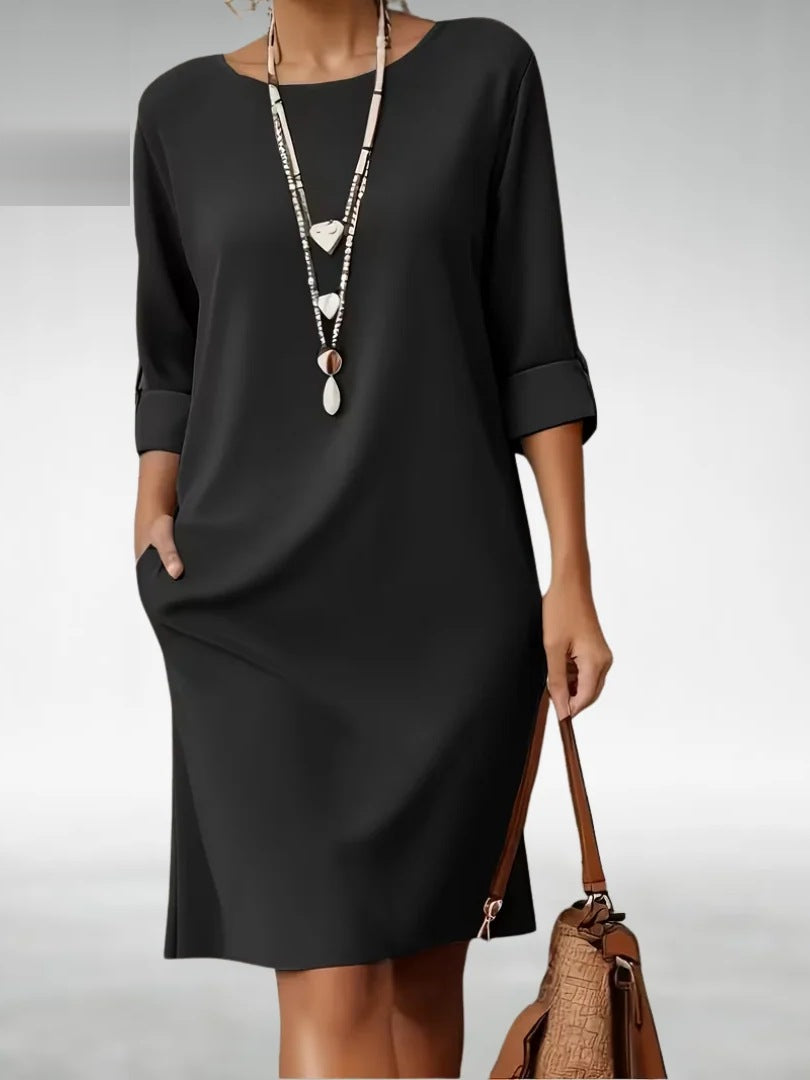 Maeve Comfortable Midi Dress in Black